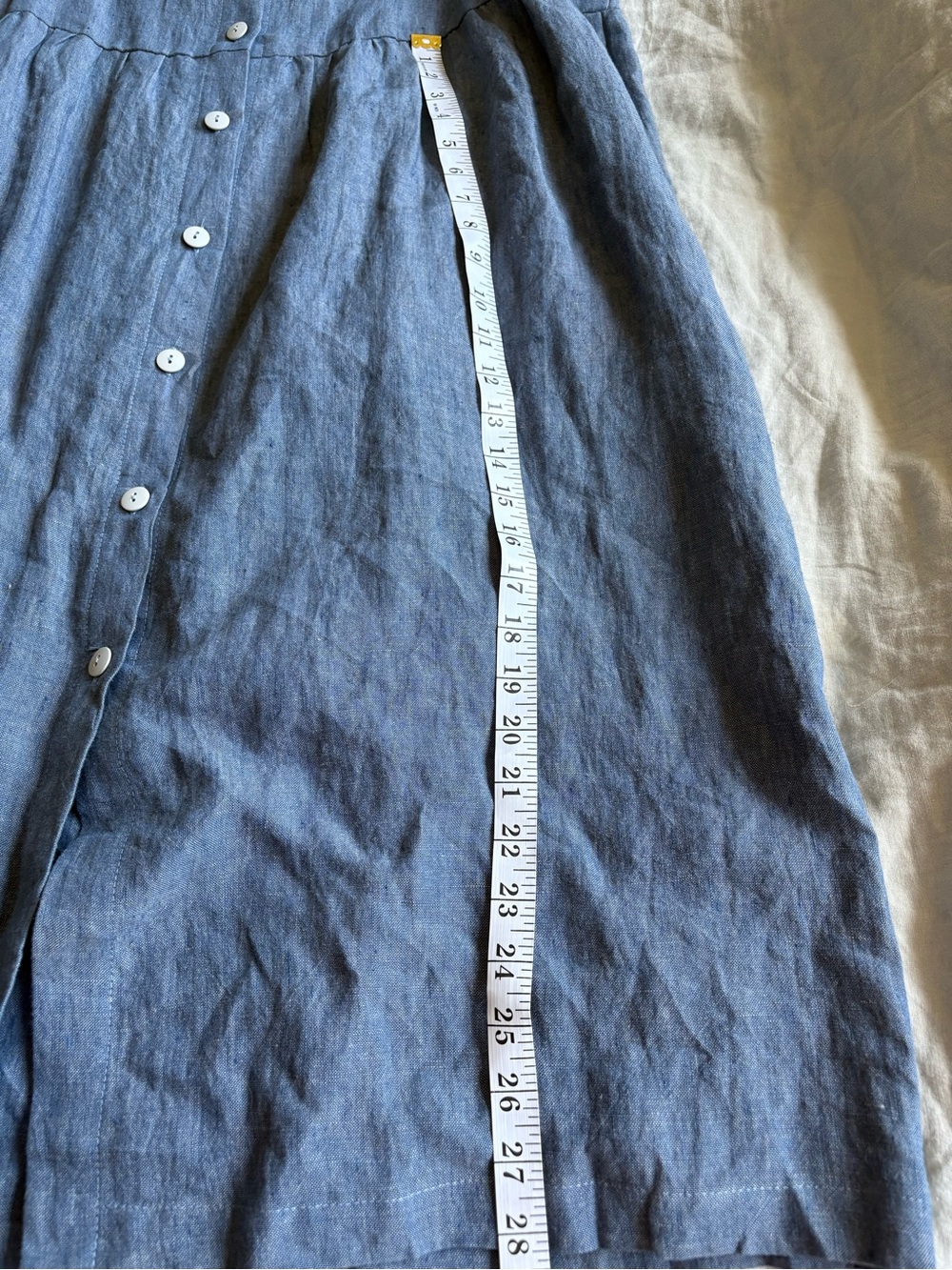 Blue Button-Front V-Neck Midi Dress - Picture 8 of 13